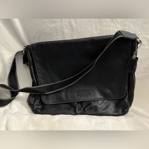 Coach Black Leather Messenger Bag